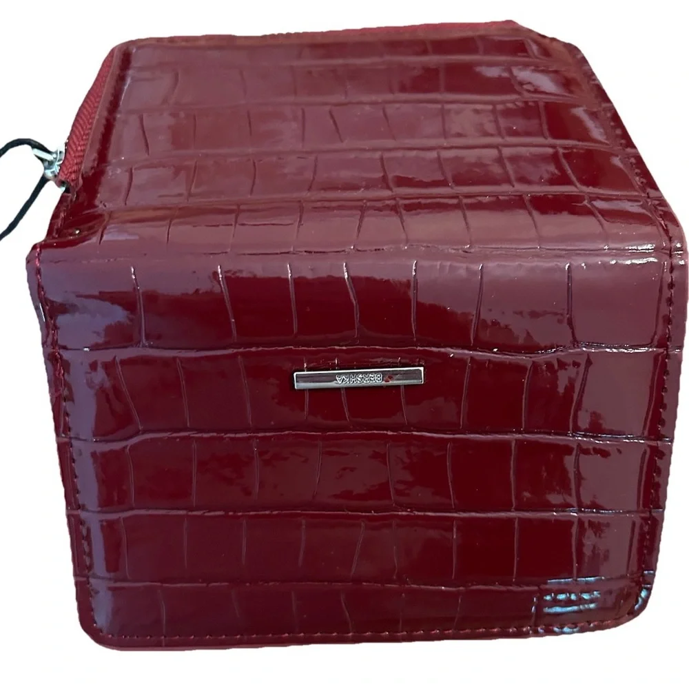 Bershka Croc-Embossed Burgundy Wallet